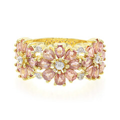 Nicht erhitzter Padparadscha-Saphir-Goldring (AMAYANI)
