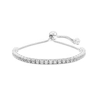 Weißer Topas-Silberarmband