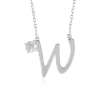 Regenbogen-Mondstein-Silbercollier