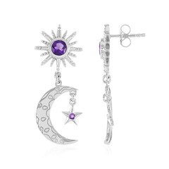 Sambia-Amethyst-Silberohrringe