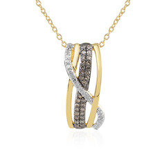 I3 Champagner-Diamant-Silberhalskette
