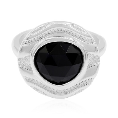 Schwarzer Onyx-Silberring (MONOSONO COLLECTION)