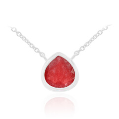 Rote Jade-Silbercollier