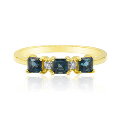 Londonblauer Topas-Goldring