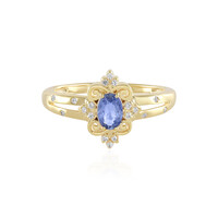 Nicht erhitzter Blauer Ceylon-Saphir-Silberring