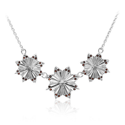 Mosambik-Granat-Silbercollier