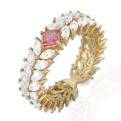 Pinkfarbener Madagaskar-Saphir-Silberring (de Melo)