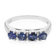 Blauer Burmesischer Saphir-Silberring
