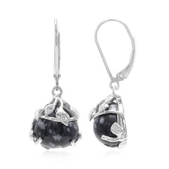 Schneeflocken-Obsidian-Silberohrringe