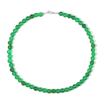 Grüner Onyx-Silberhalskette