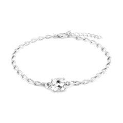 Weißer Topas-Silberarmband