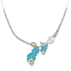 Weißer Topas-Silbercollier