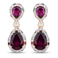 Magenta-Granat-Goldohrringe (SUHANA)