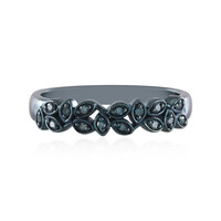 Blauer I2 Diamant-Silberring