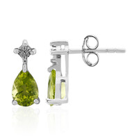 Burmesischer Peridot-Silberohrringe