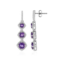 Sibirischer Amethyst-Silberohrringe