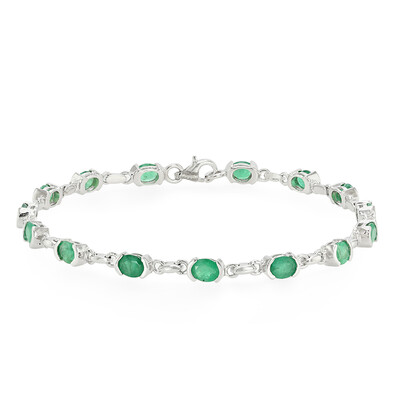 Sambia-Smaragd-Silberarmband