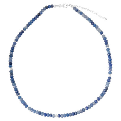 Blauer Quarz-Silberhalskette