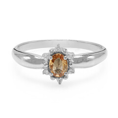 Padparadscha-Saphir-Silberring