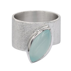 Aqua-Chalzedon-Silberring