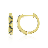 Blauer I4 Diamant-Silberohrringe