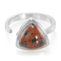 Mahagoni-Obsidian-Silberring