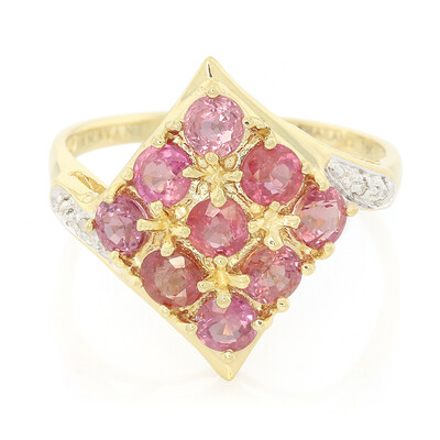 Nicht erhitzter Padparadscha-Saphir-Goldring (AMAYANI)