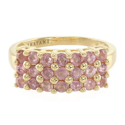 Nicht erhitzter Padparadscha-Saphir-Goldring (AMAYANI)