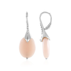 Pinkfarbener Opal-Silberohrringe