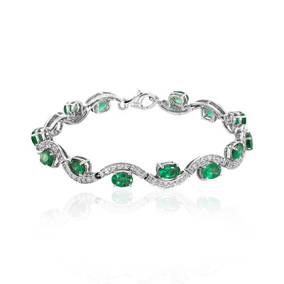 Sambia-Smaragd-Silberarmband