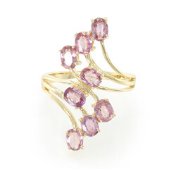 Nicht erhitzter Padparadscha-Saphir-Goldring (AMAYANI)