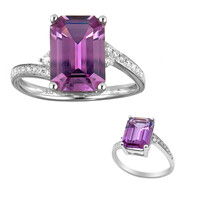 Pinkfarbener Diaspor-Goldring (AMAYANI)