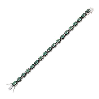 Grüner Fluorit-Silberarmband