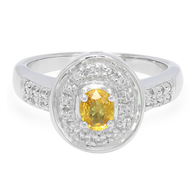 Gelber Saphir-Silberring