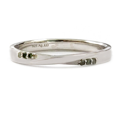 Grüner Diamant-Silberring