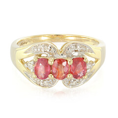 Nicht erhitzter Padparadscha-Saphir-Goldring