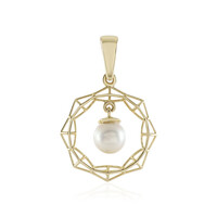 Weiße Süßwasserzuchtperlen-Goldanhänger (Ornaments by de Melo)