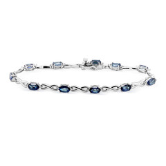 Königsblauer Topas-Silberarmband