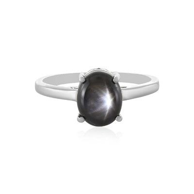 Schwarzer Stern-Saphir-Silberring