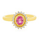 Pinkfarbener Saphir-Silberring