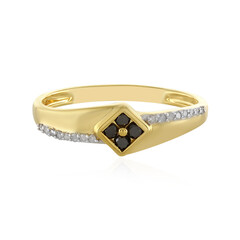 Schwarzer Brillant-Silberring