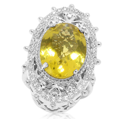 Ouro Verde-Quarz-Silberring (Dallas Prince Designs)