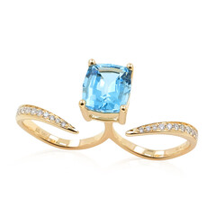 AAA-Brasilianischer Aquamarin-Goldring (de Melo)