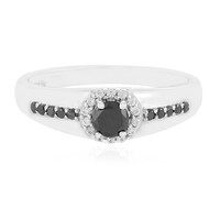 Schwarzer Diamant-Silberring