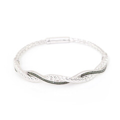 Grüner Diamant-Silberarmreif