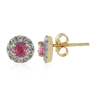 Pinkfarbener Madagaskar-Saphir-Silberohrringe