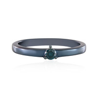 Blauer I2 Brillant-Silberring