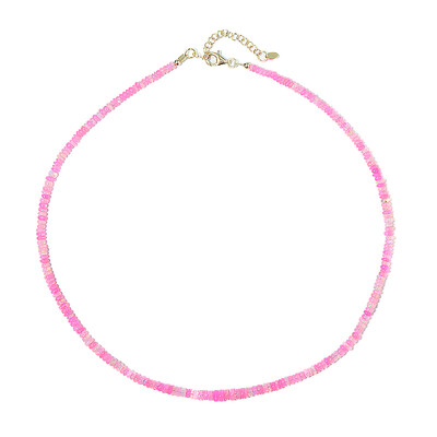 Äthiopischer Pinkfarbener Opal-Silberhalskette