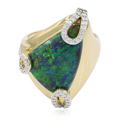 Lightning Ridge-Schwarzer Opal-Goldring