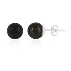 Gold-Obsidian-Silberohrringe